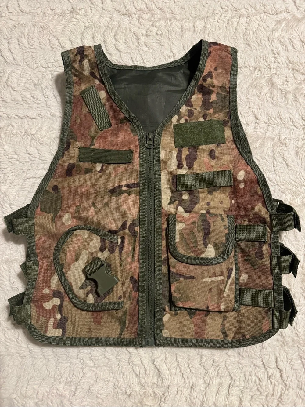 Kids Camo Tactical Utility Vest Adjustable Cargo Gorpcore Size S/M 6-8